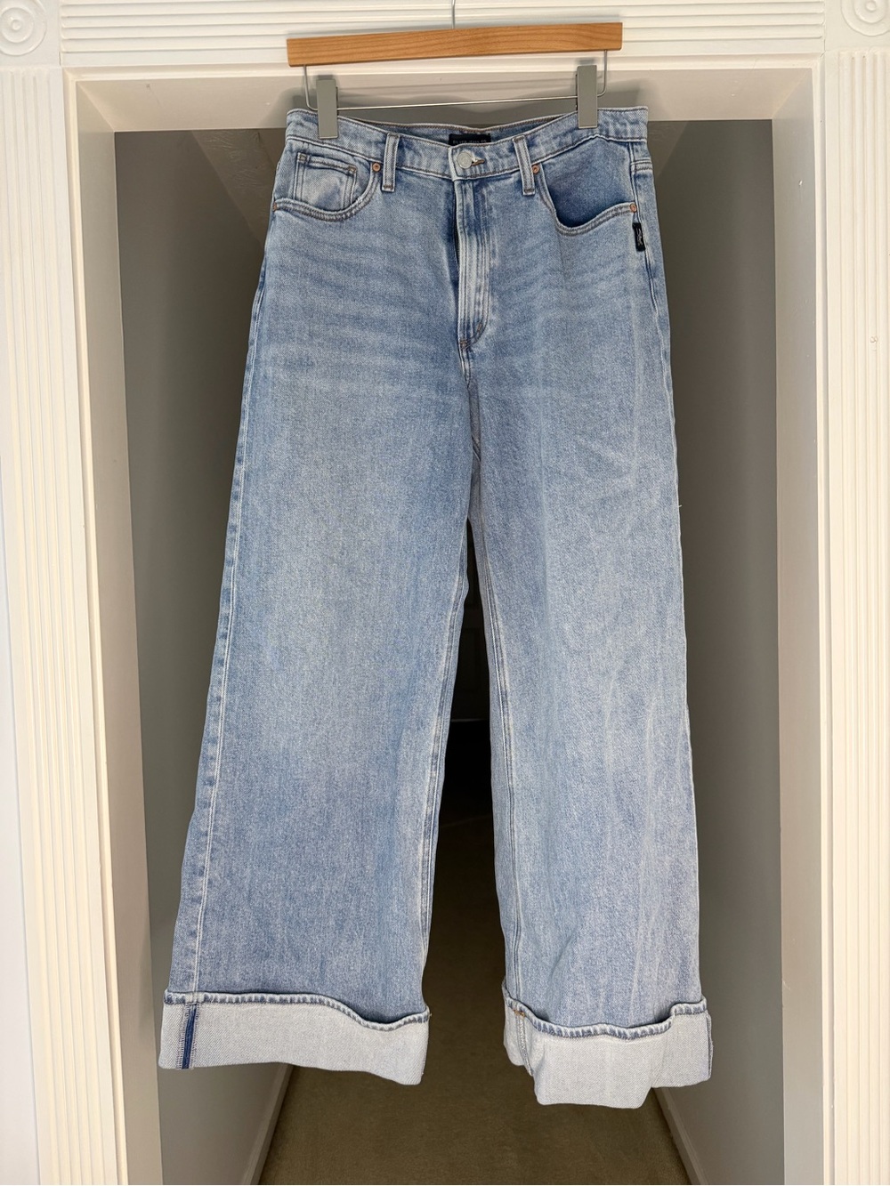 Silver Jeans Light Blue Wide-Leg Cuffed Jeans